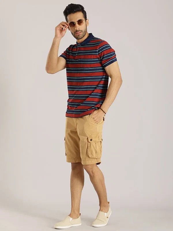 Men Striped Polo T-Shirt