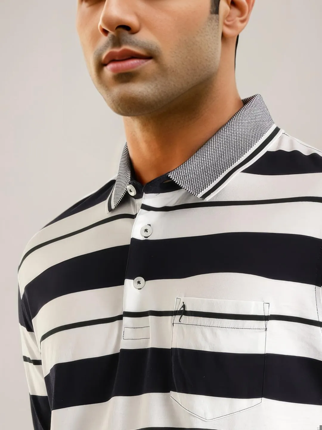 Men Striped Polo T-Shirt