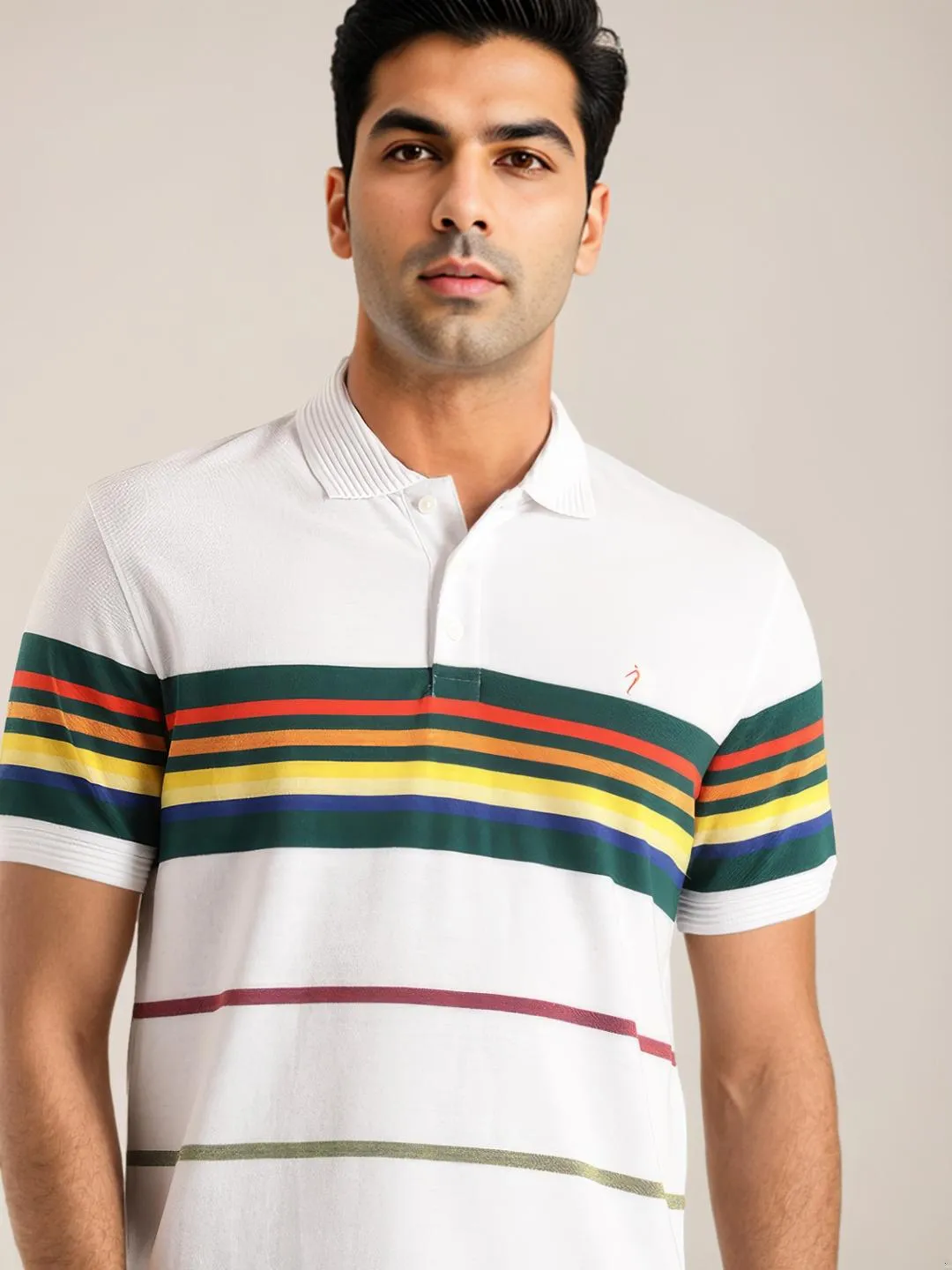 Men Striped Polo T-Shirt