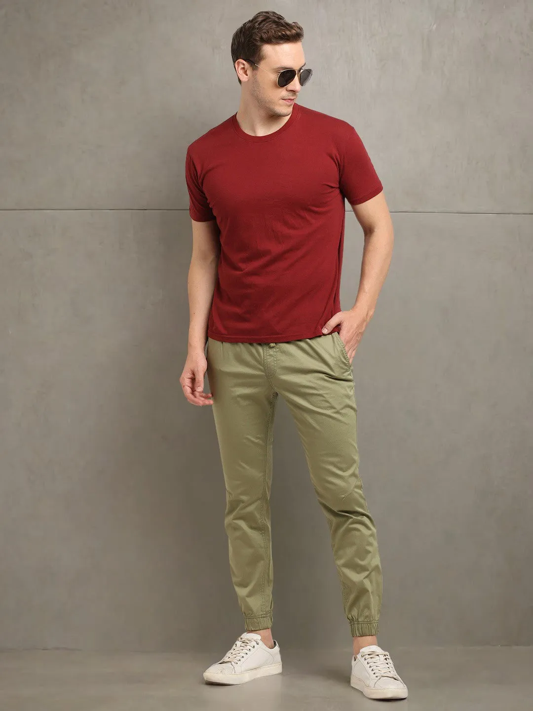 Men Urban Fit Cotton Stretch Trouser
