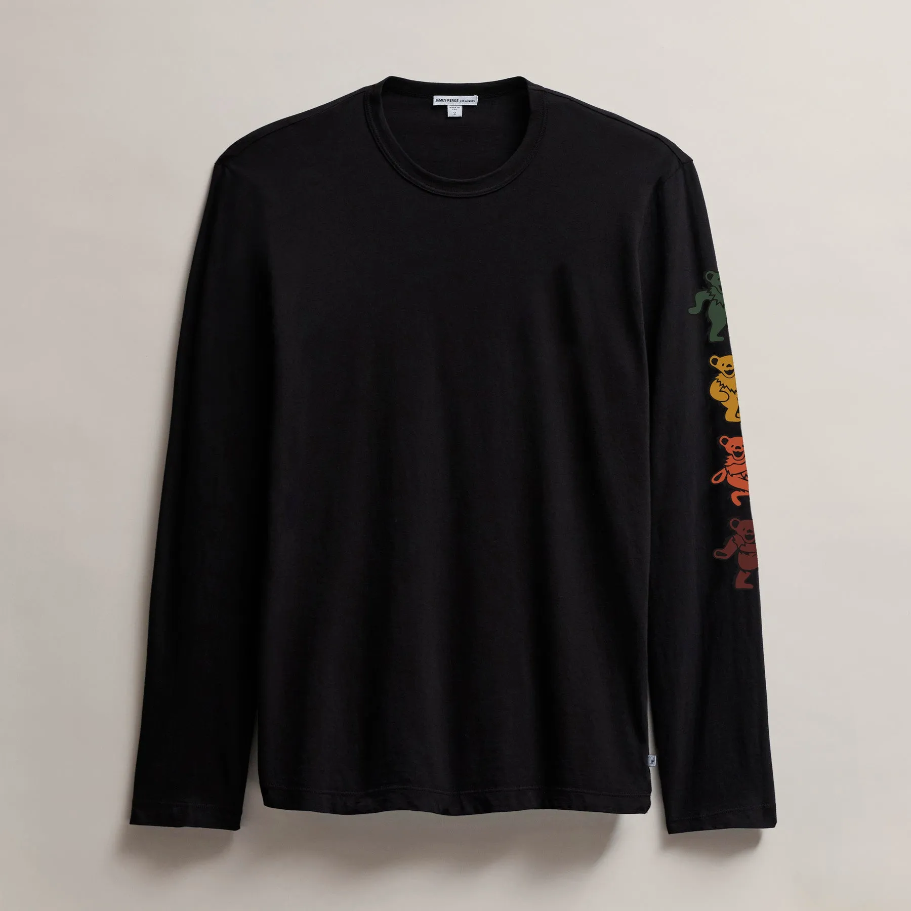 Men's Grateful Dead Dancing Bear Long Sleeve Tee - Black/White