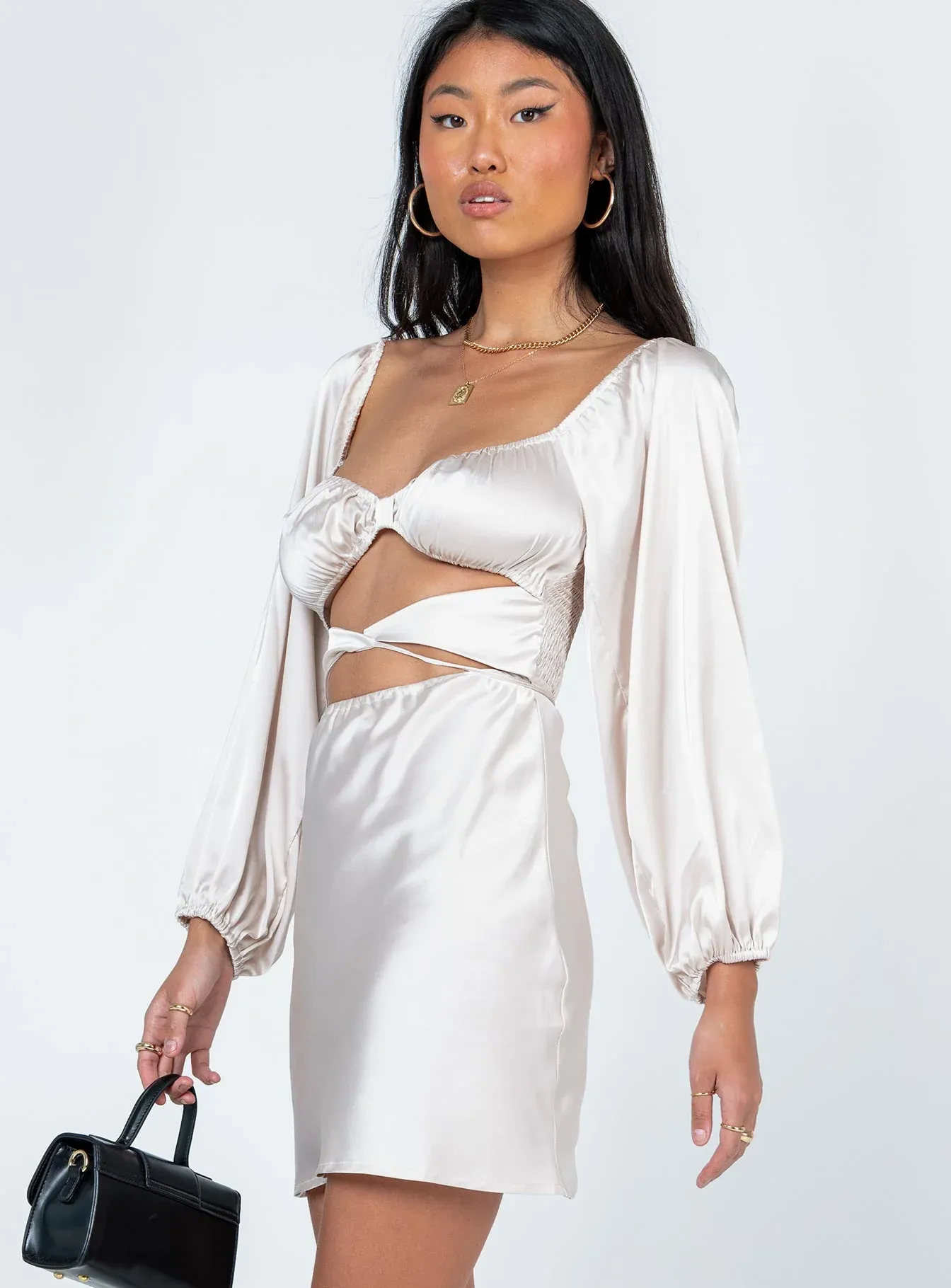 Nakita Long Sleeve Mini Dress Champagne