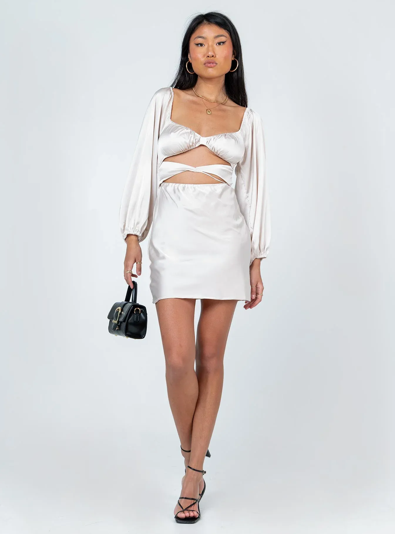 Nakita Long Sleeve Mini Dress Champagne