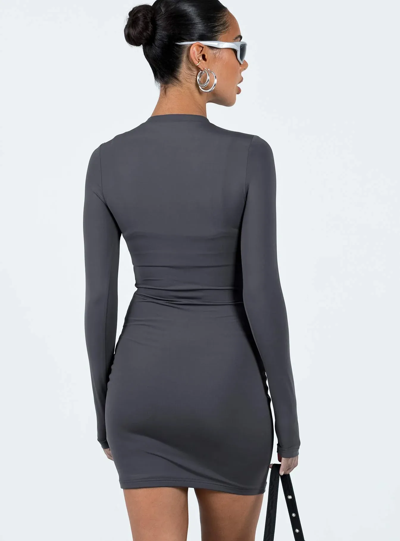 Neve Long Sleeve Mini Dress Slate