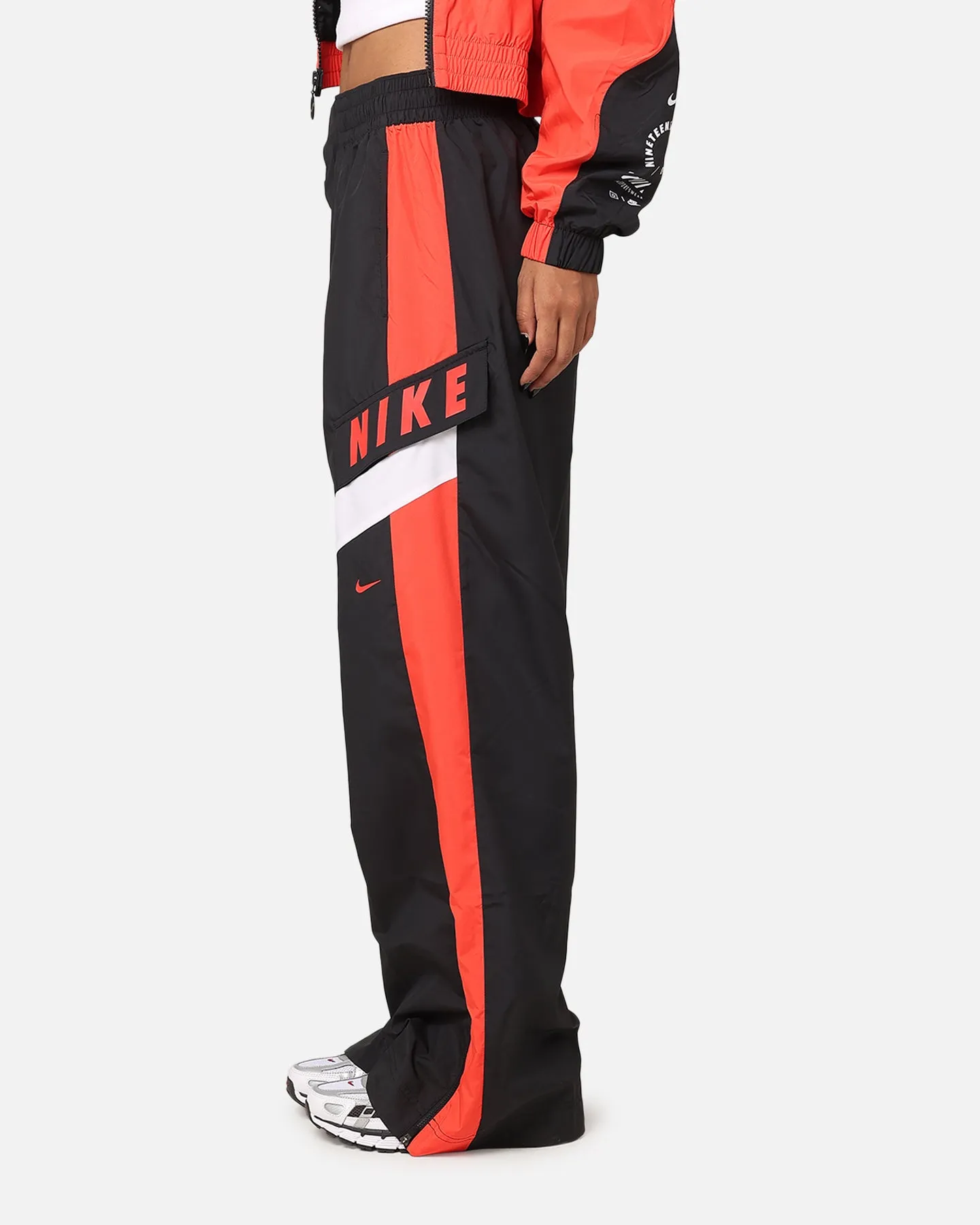 Nike Women's Sportswear Woven Oversized Pant Black/Light Crimson/White