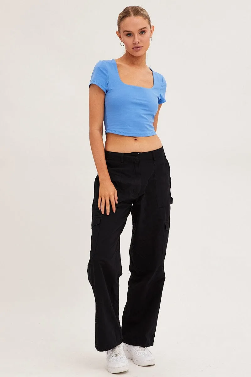 Ocean T Shirt Short Sleeve Crop Cotton