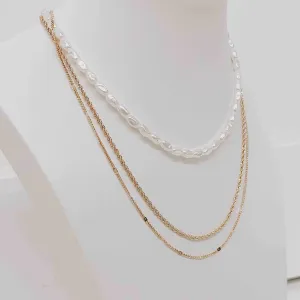 Oh My Pearl Layered Chain Necklace