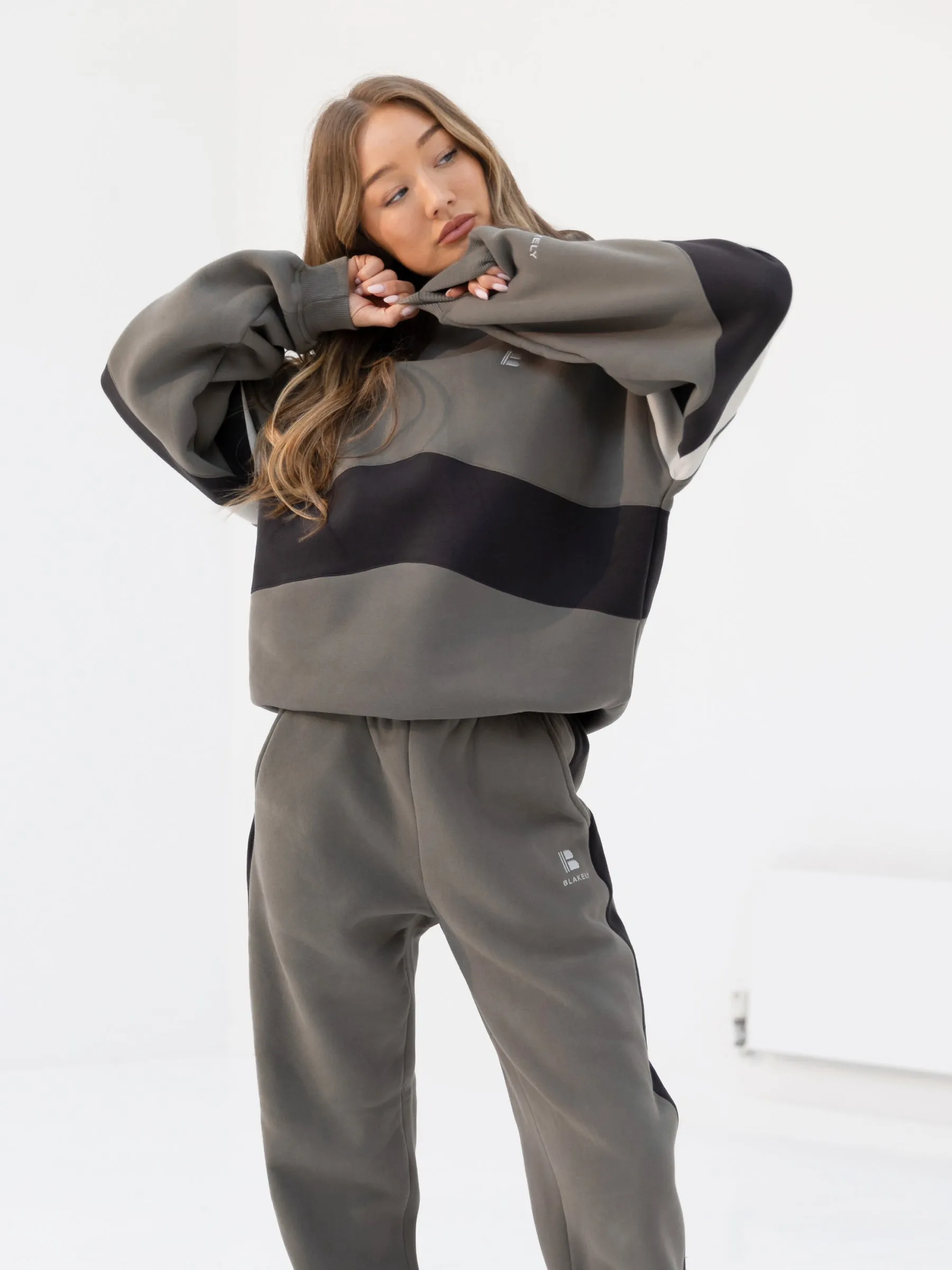 Panel Hoodie & Sweatpants Set - Safari Green