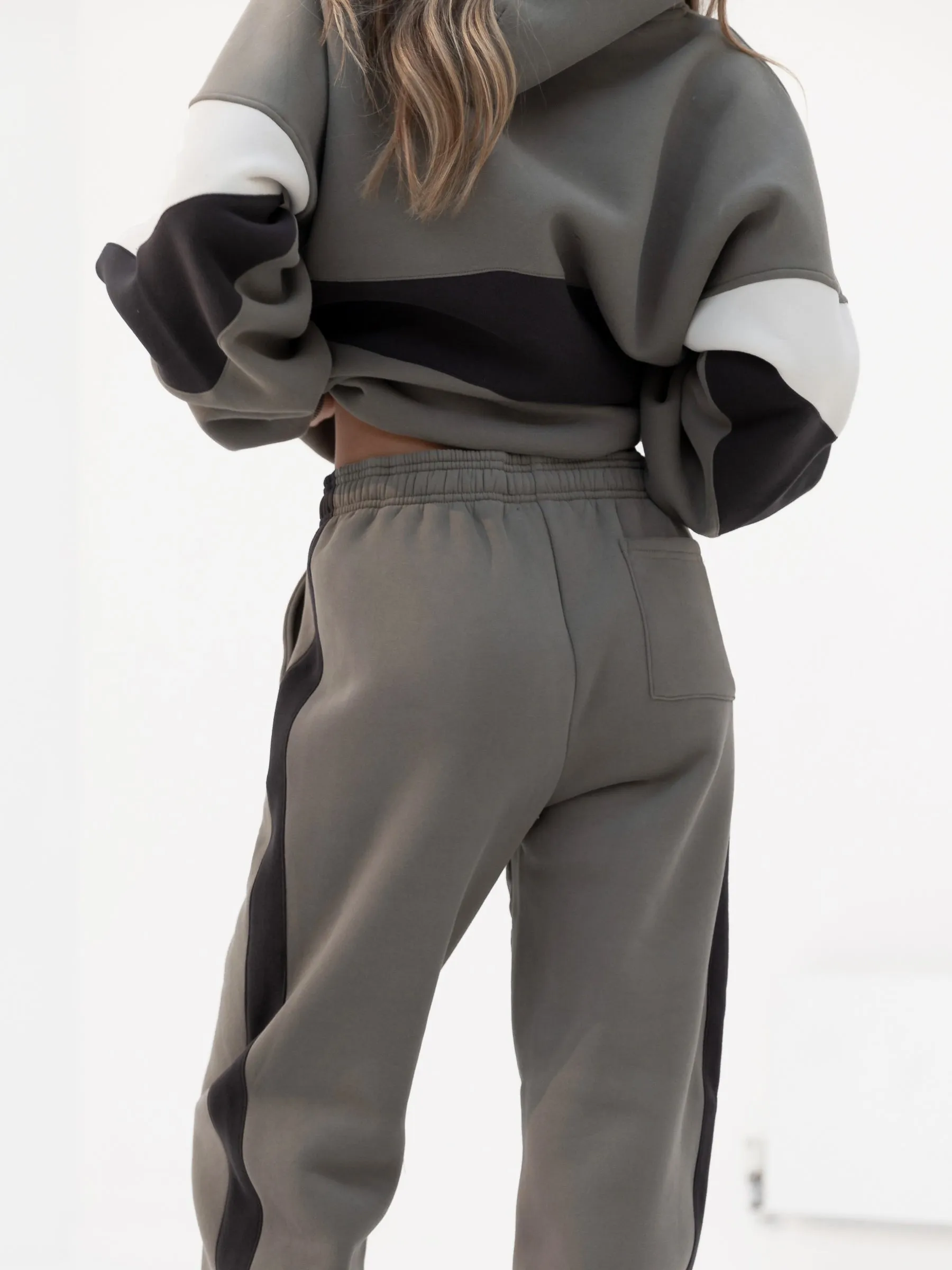 Panel Hoodie & Sweatpants Set - Safari Green