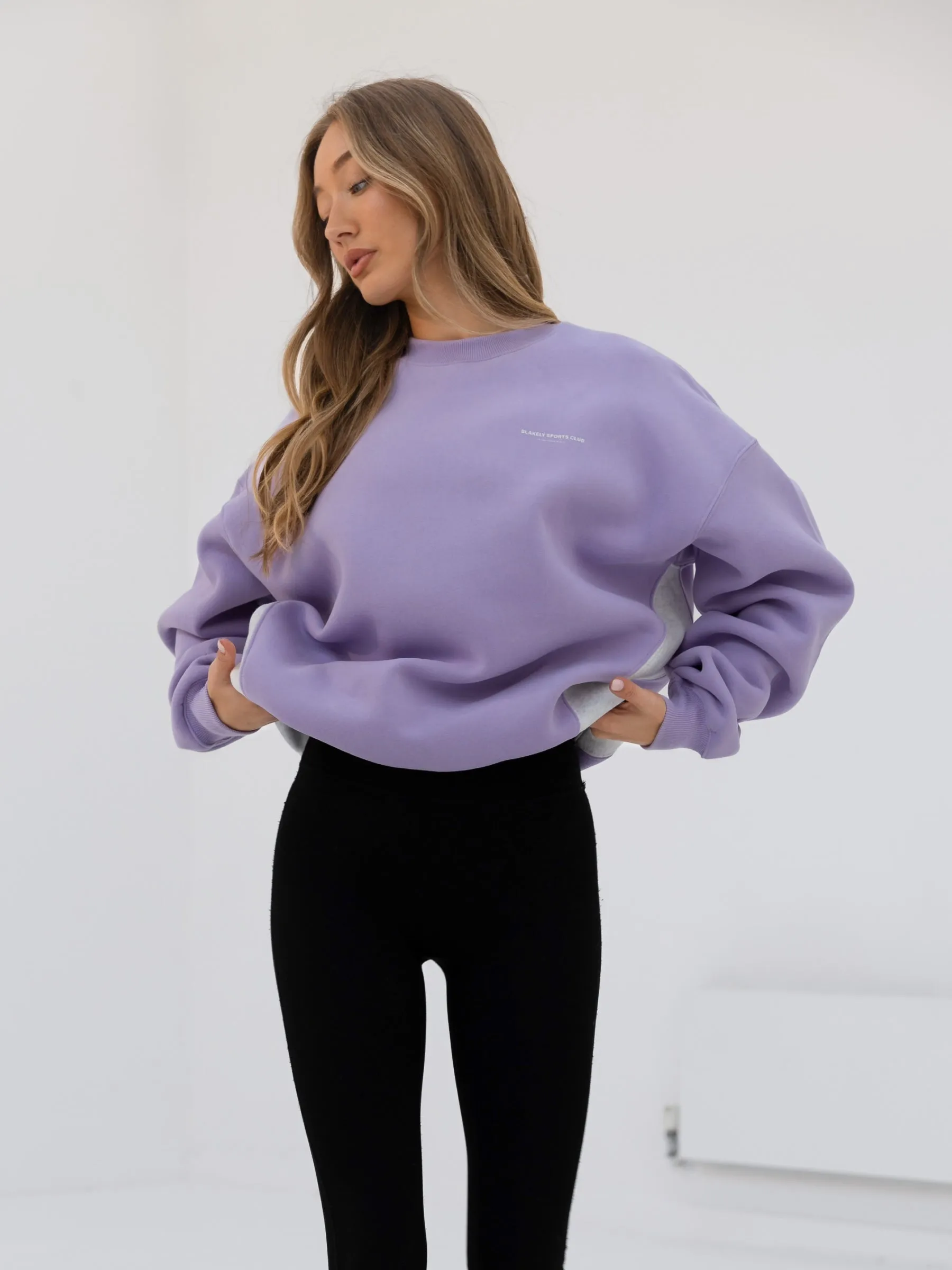 Panel Oversized Sweater - Violet
