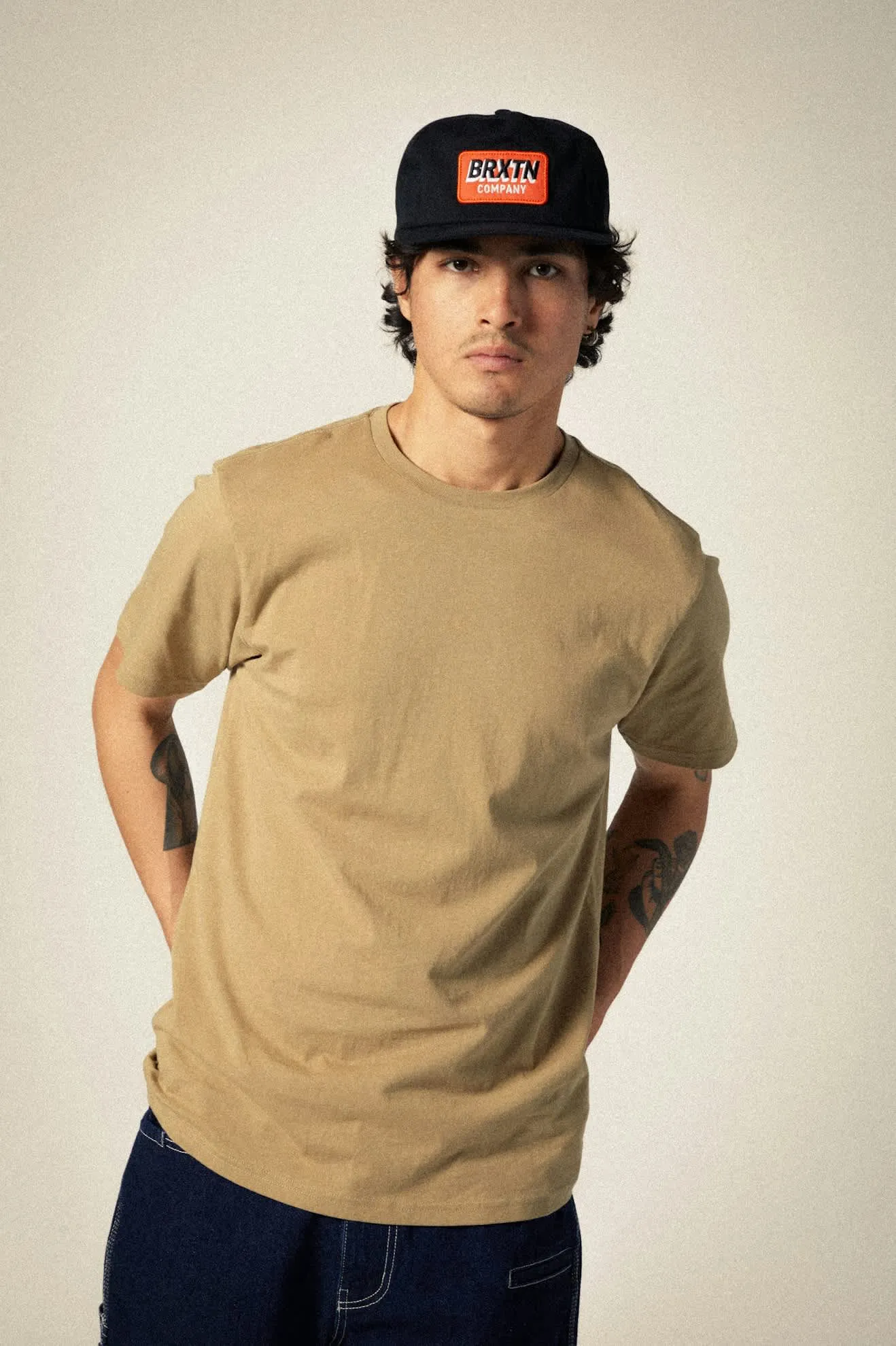 Premium Cotton S/S Tailored T-Shirt - Khaki