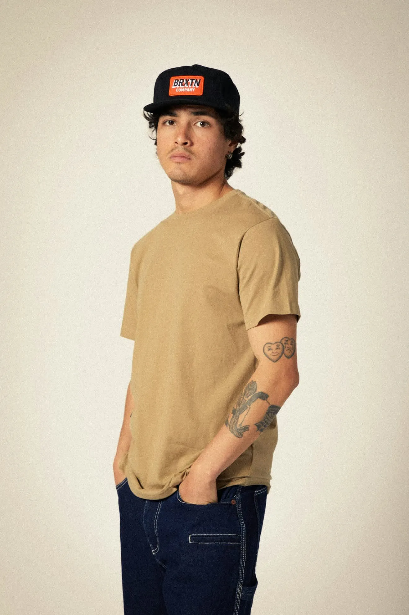 Premium Cotton S/S Tailored T-Shirt - Khaki
