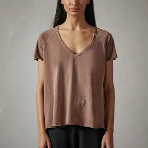 Recycled Brushed Jersey Soft V Raglan Tee - Malt Pigment