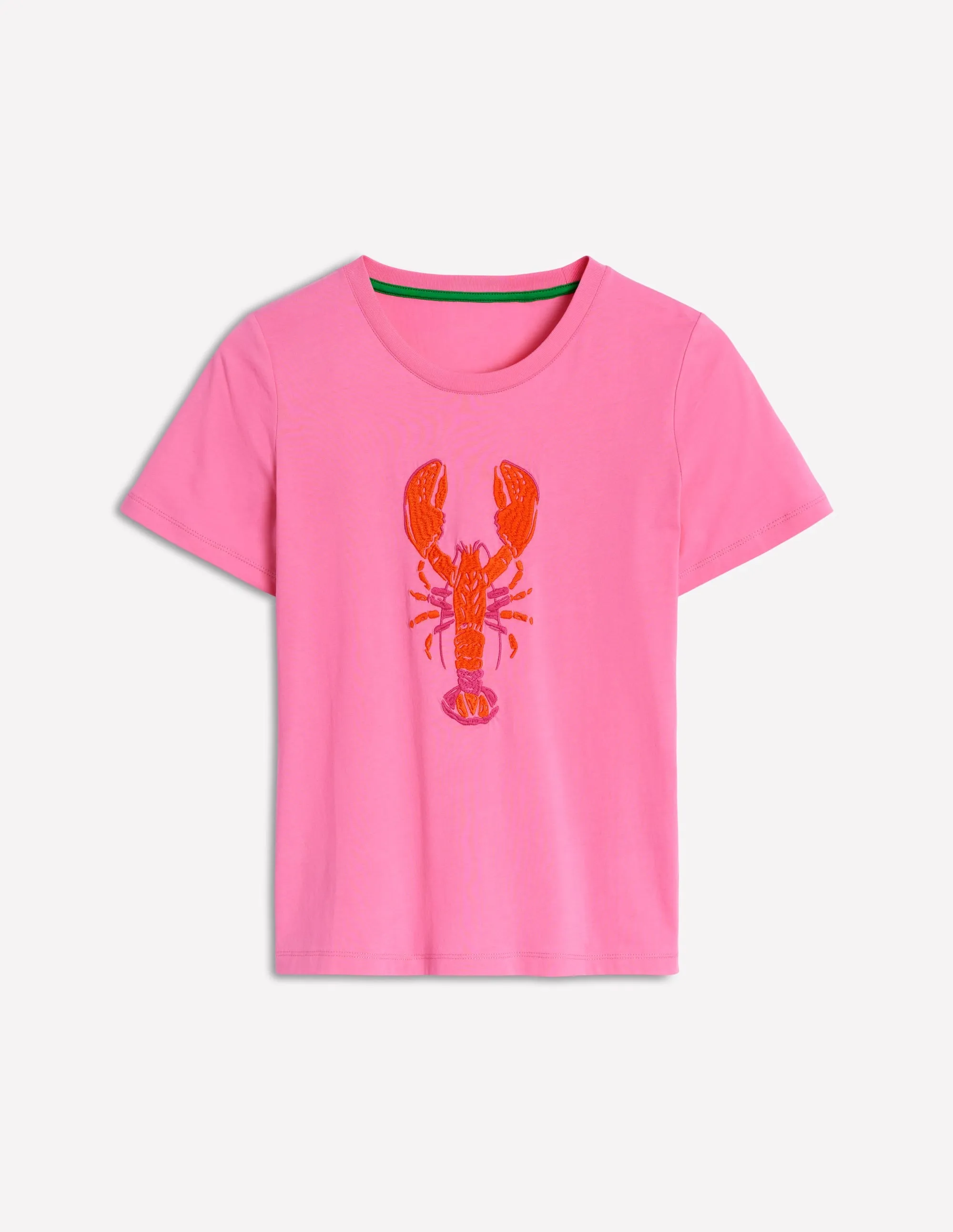 Relaxed Novelty T-Shirt-Pink Rose. Lobster