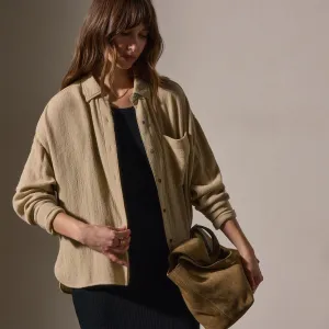 Relaxed Wool Blend Shirt - Biscuit