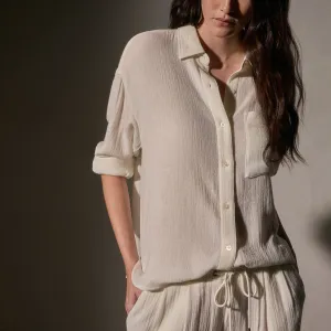 Relaxed Wool Blend Shirt - Ivory