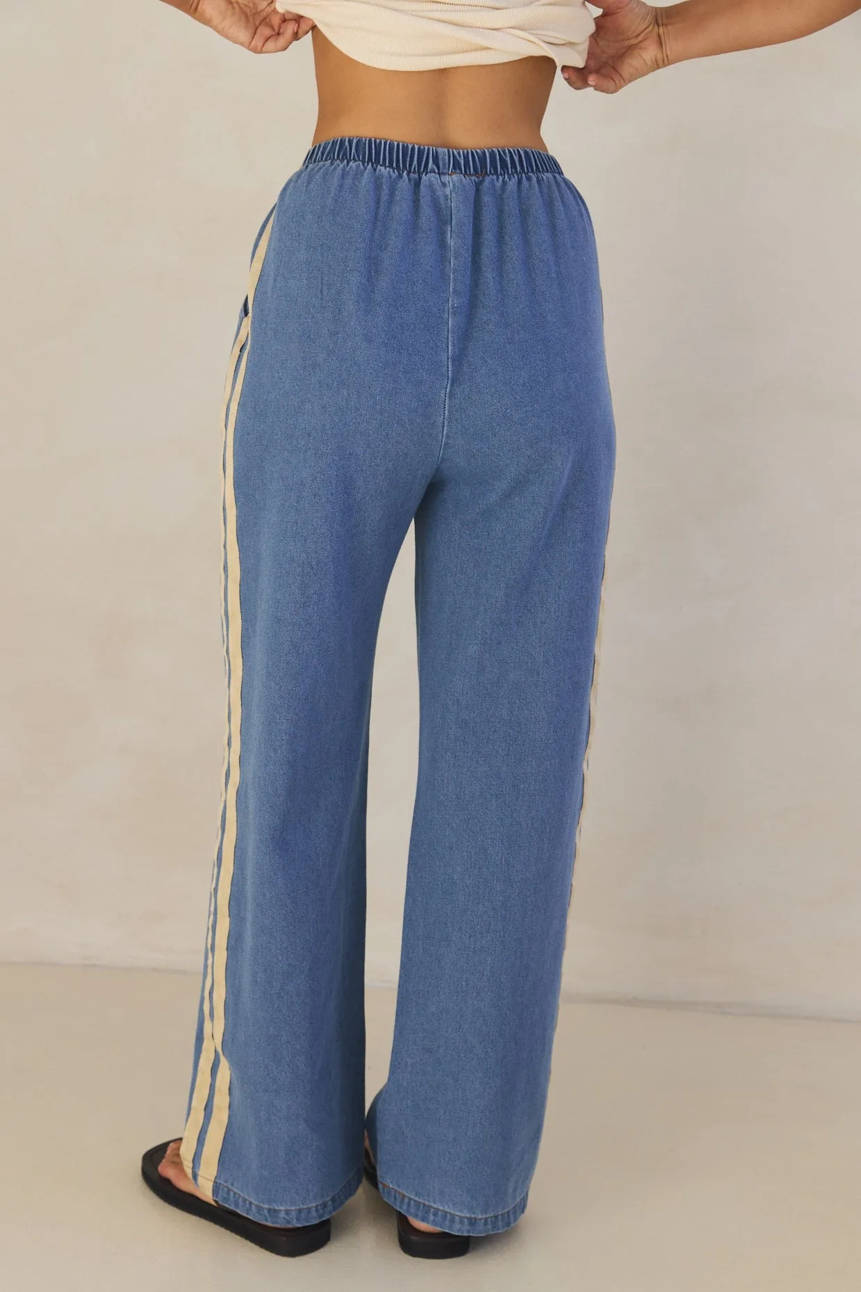 Rosalie Racer Stripe Pant (Light Blue)
