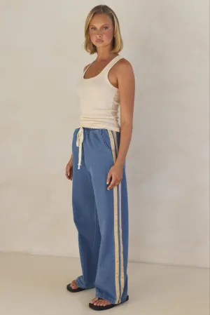 Rosalie Racer Stripe Pant (Light Blue)