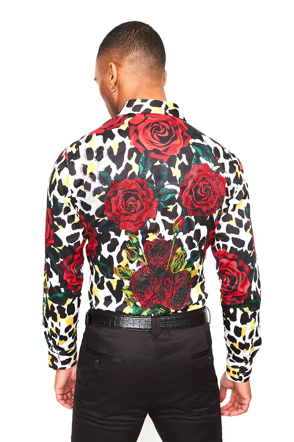 ROSES AND THORNS Rhinestone Long Sleeve Shirt