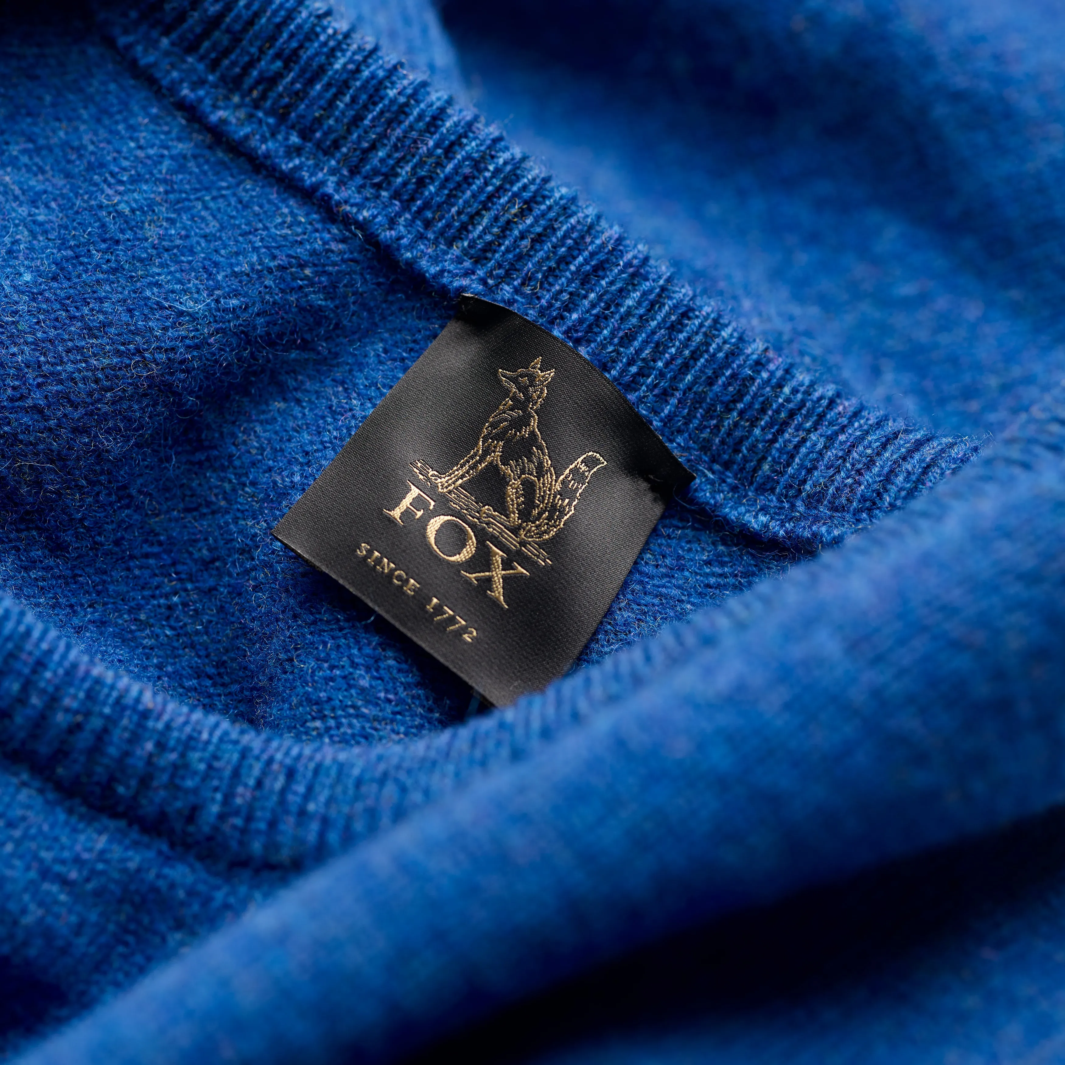 Sapphire Blue 2 Ply Lambswool Crew Neck Jumper