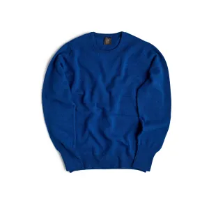 Sapphire Blue 2 Ply Lambswool Crew Neck Jumper