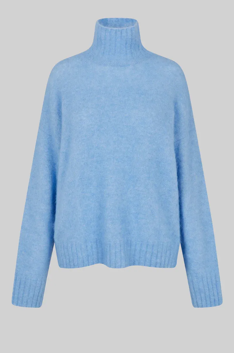 Second Female Ina T Neck Knit Ice blue