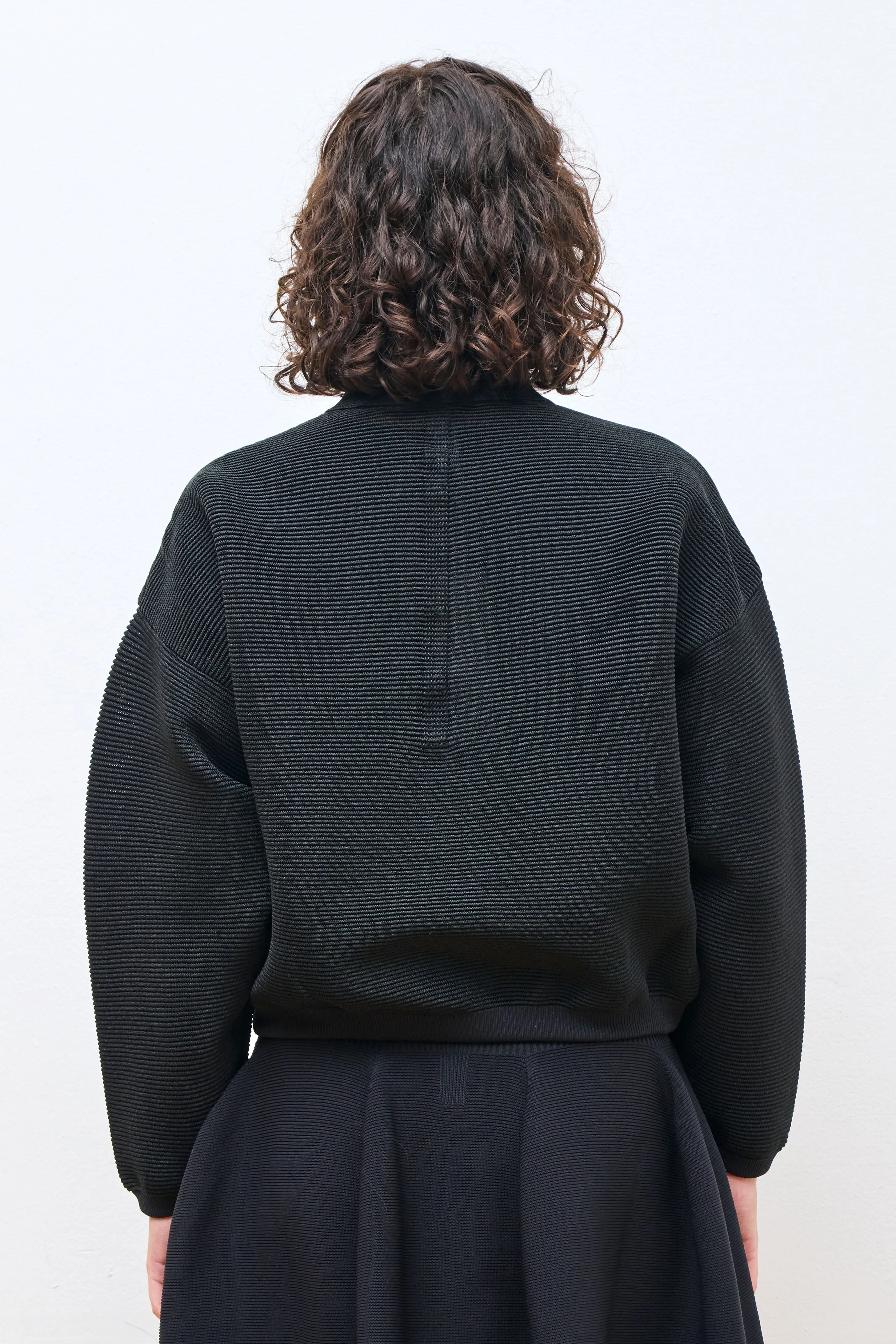 Stratum Lucent Stand Fall Collar Bomber Jacket Black-Black