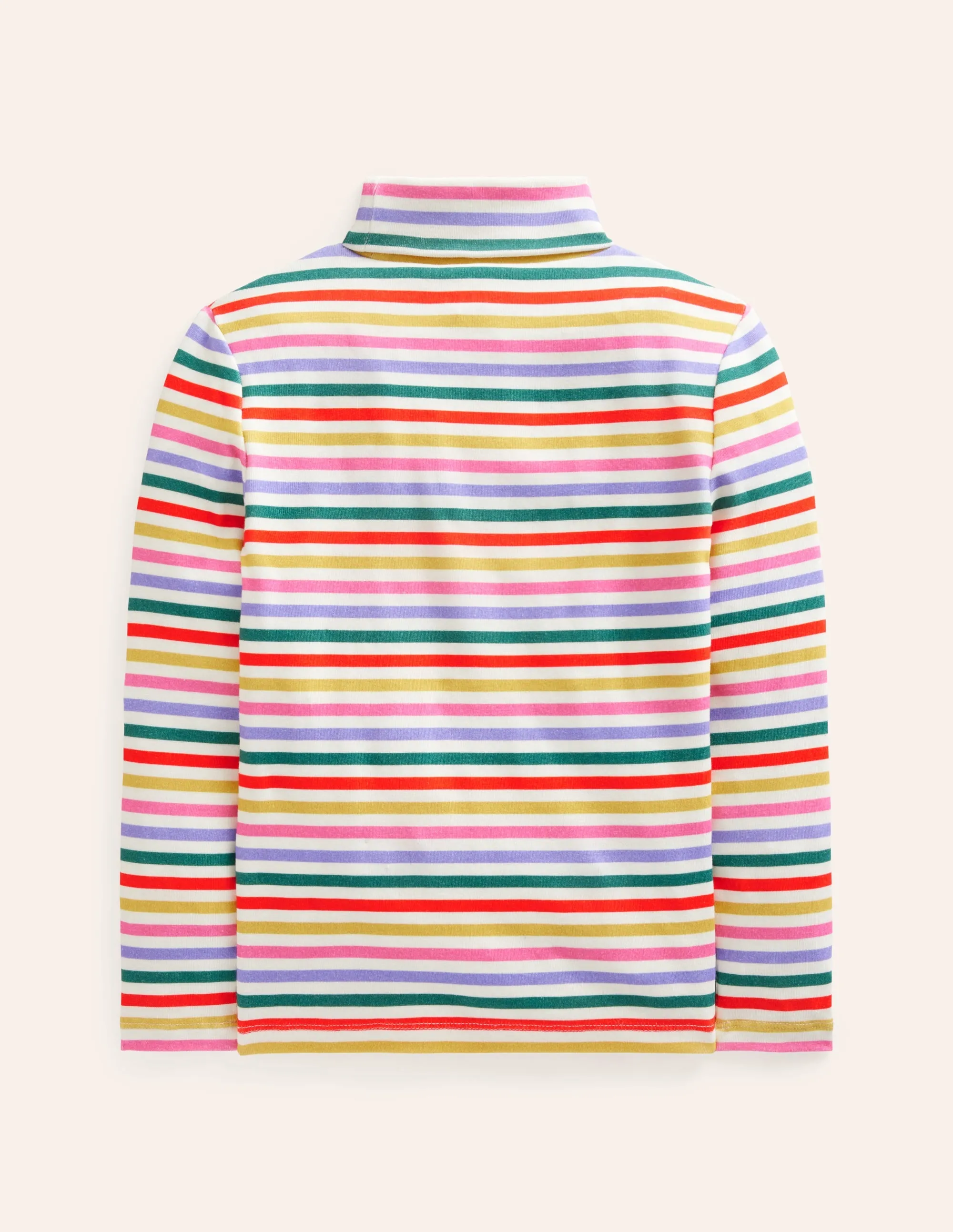Super Soft Roll Neck Top-Multi Stripe