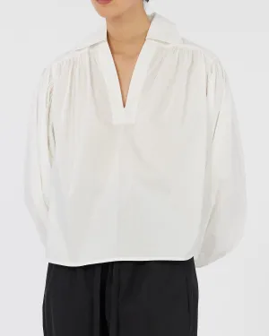 Tahlia Cotton Poplin Blouse - White