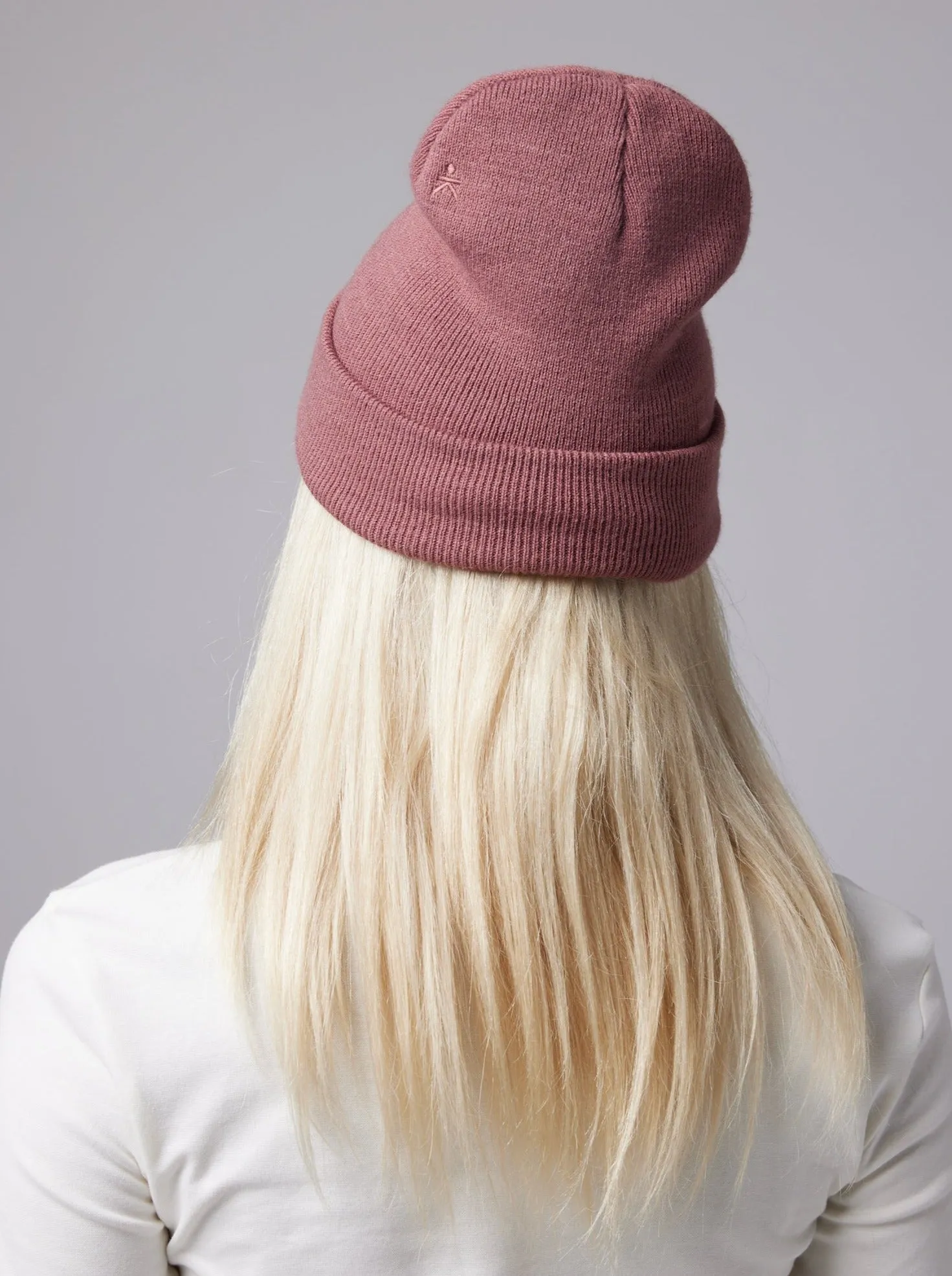 Tall Cuff Beanie - Deep Mauve