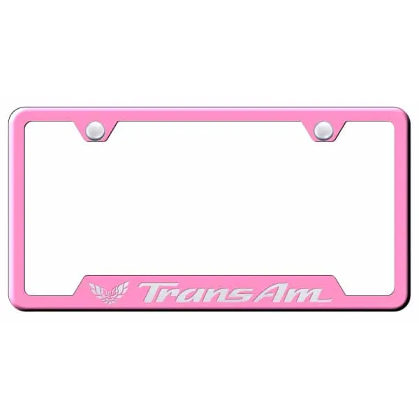 Trans Am Cut-Out Frame - Laser Etched Pink