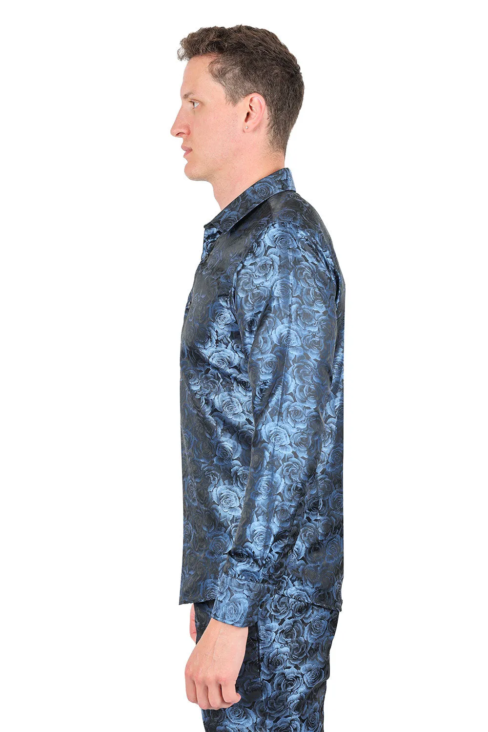 TWO TONE FLORAL Long Sleeve Shirt