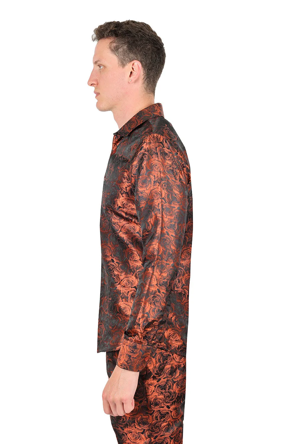 TWO TONE FLORAL Long Sleeve Shirt