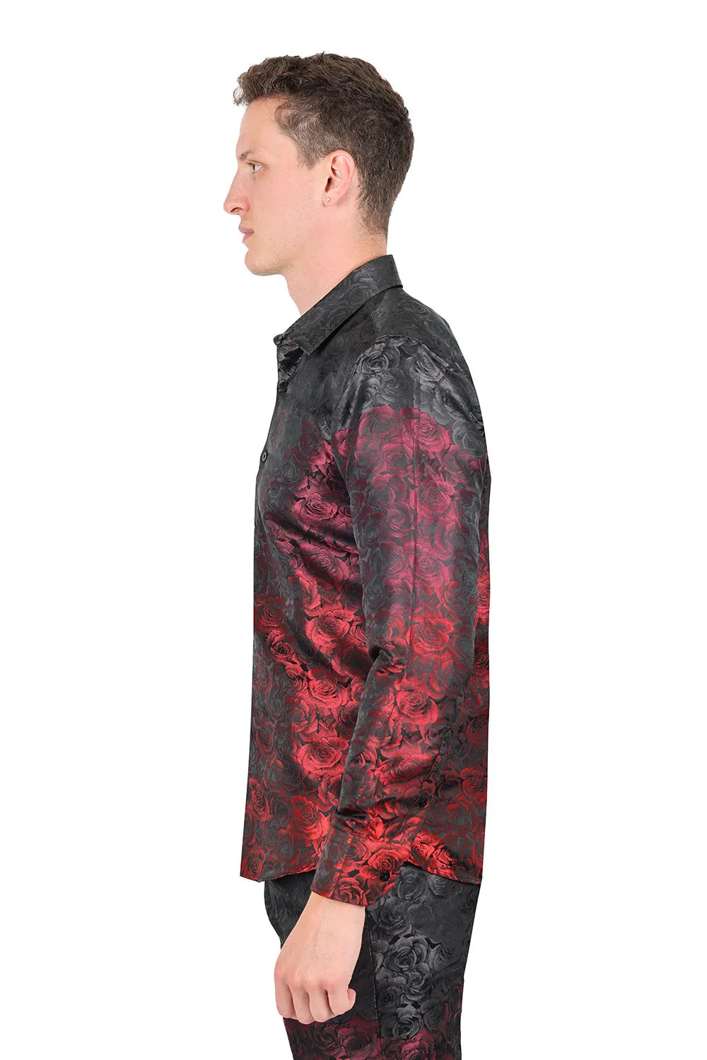 TWO TONE FLORAL Long Sleeve Shirt