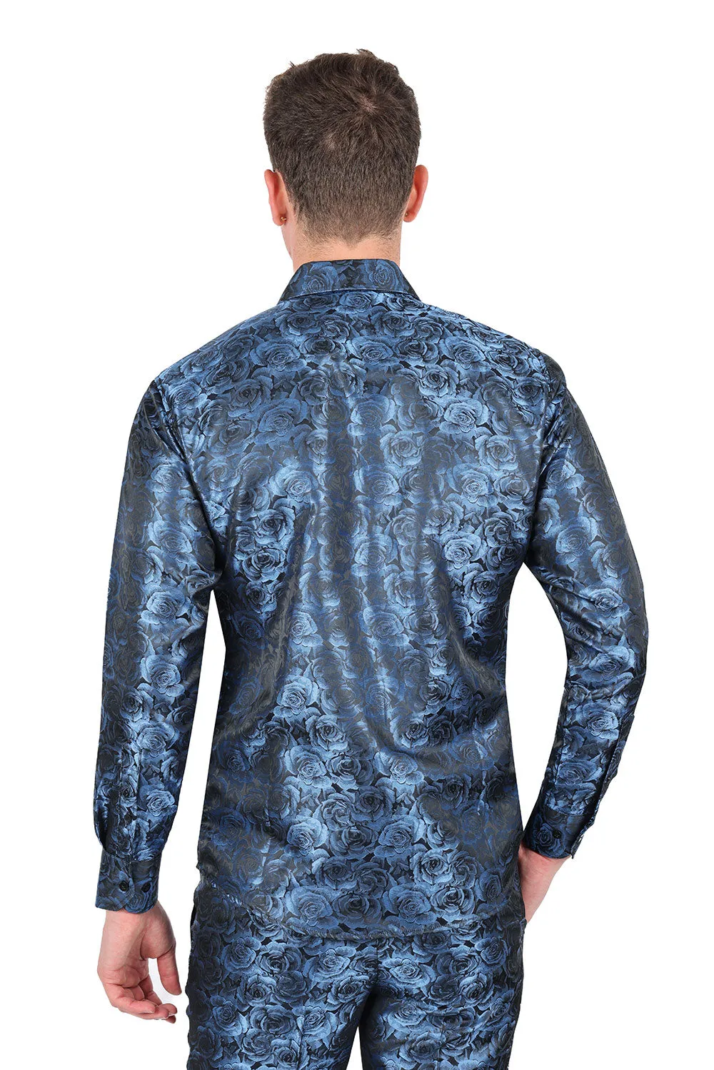 TWO TONE FLORAL Long Sleeve Shirt