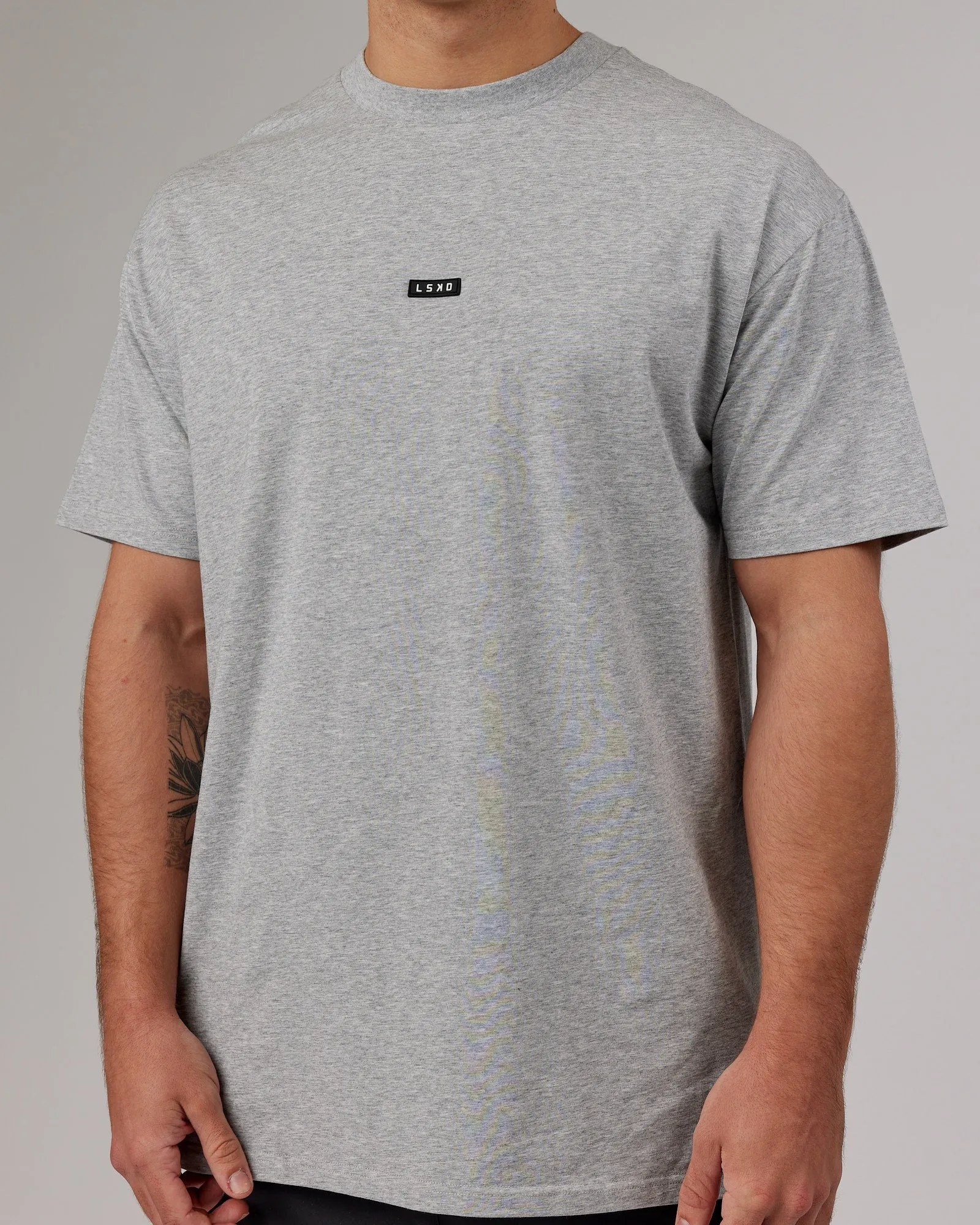 Unisex Fundamental FLXCotton Tee Longline Oversize - Light Grey Marl