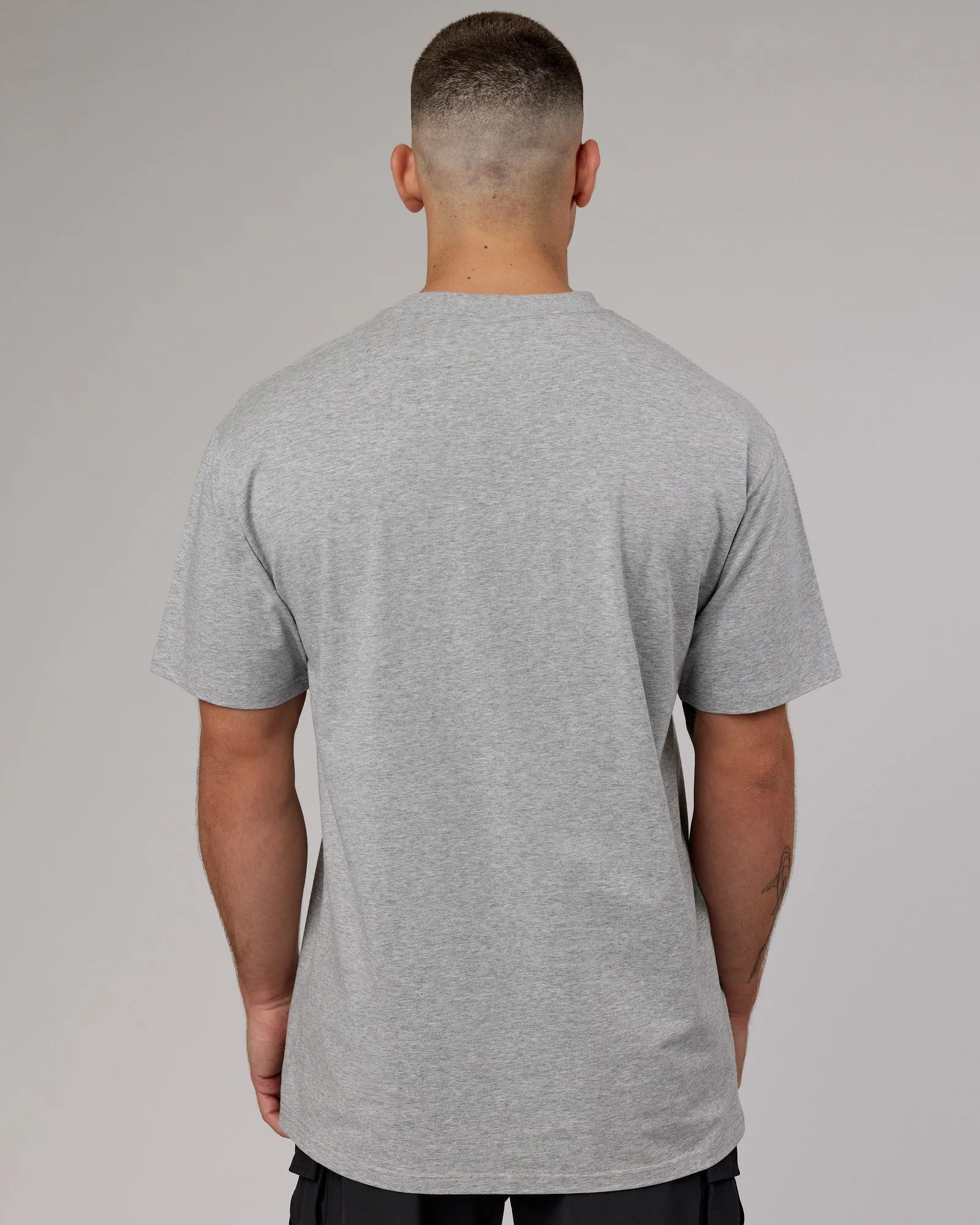 Unisex Fundamental FLXCotton Tee Longline Oversize - Light Grey Marl
