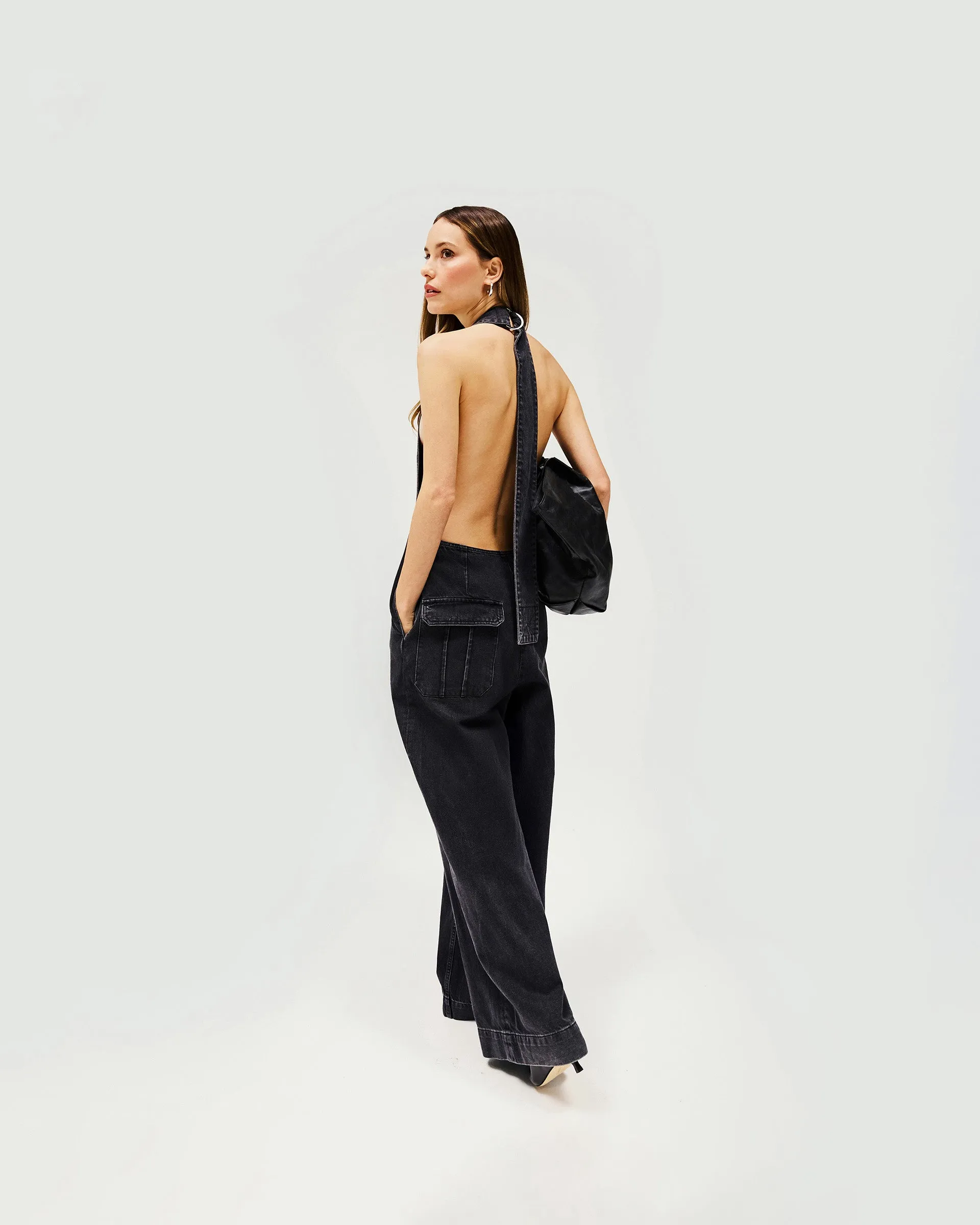 Voltage Denim Jumpsuit - Washed Black