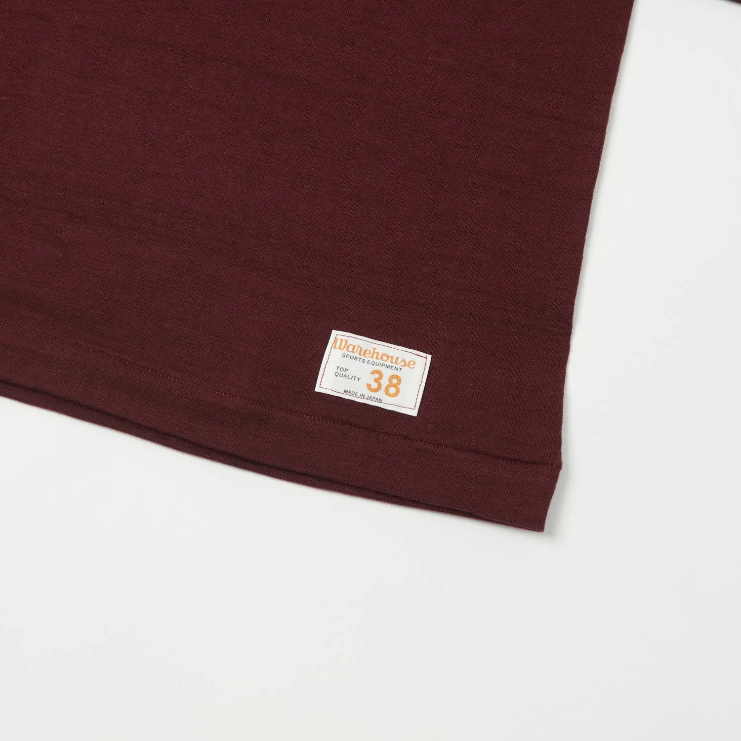 Warehouse & Co 4063 'West Lake' 3/4 Sleeve Football Tee - Bordeaux