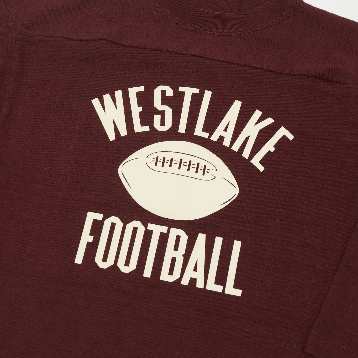 Warehouse & Co 4063 'West Lake' 3/4 Sleeve Football Tee - Bordeaux