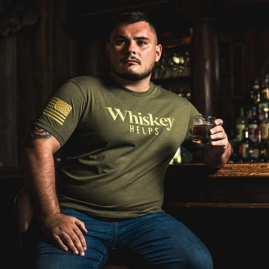 Whiskey Helps™ T-Shirt - Military Green