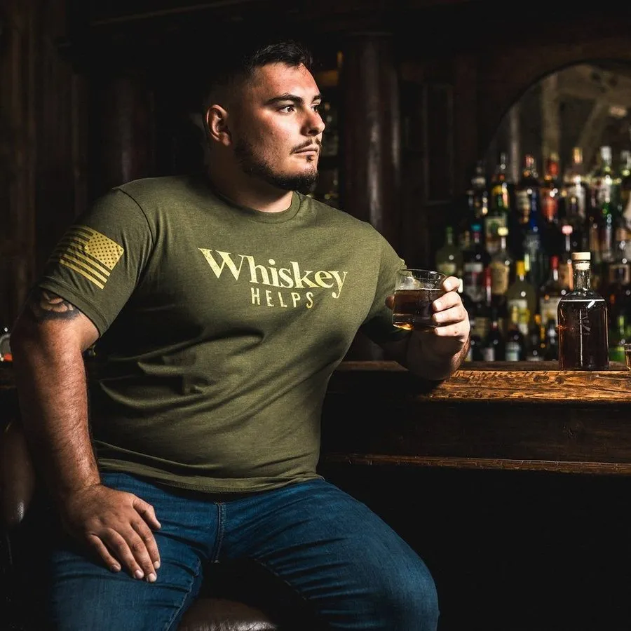 Whiskey Helps™ T-Shirt - Military Green