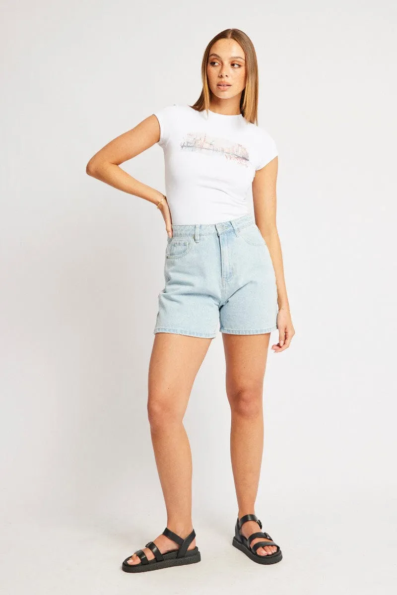 White Graphic Tee Short Sleeve