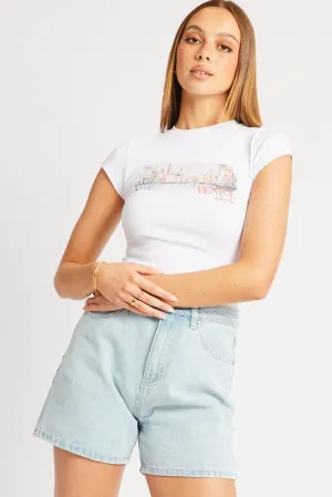 White Graphic Tee Short Sleeve