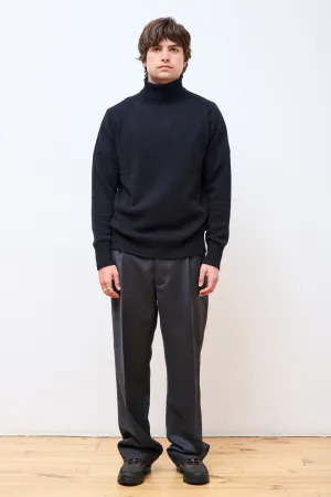 Wide Roll Neck Dark Navy Twist