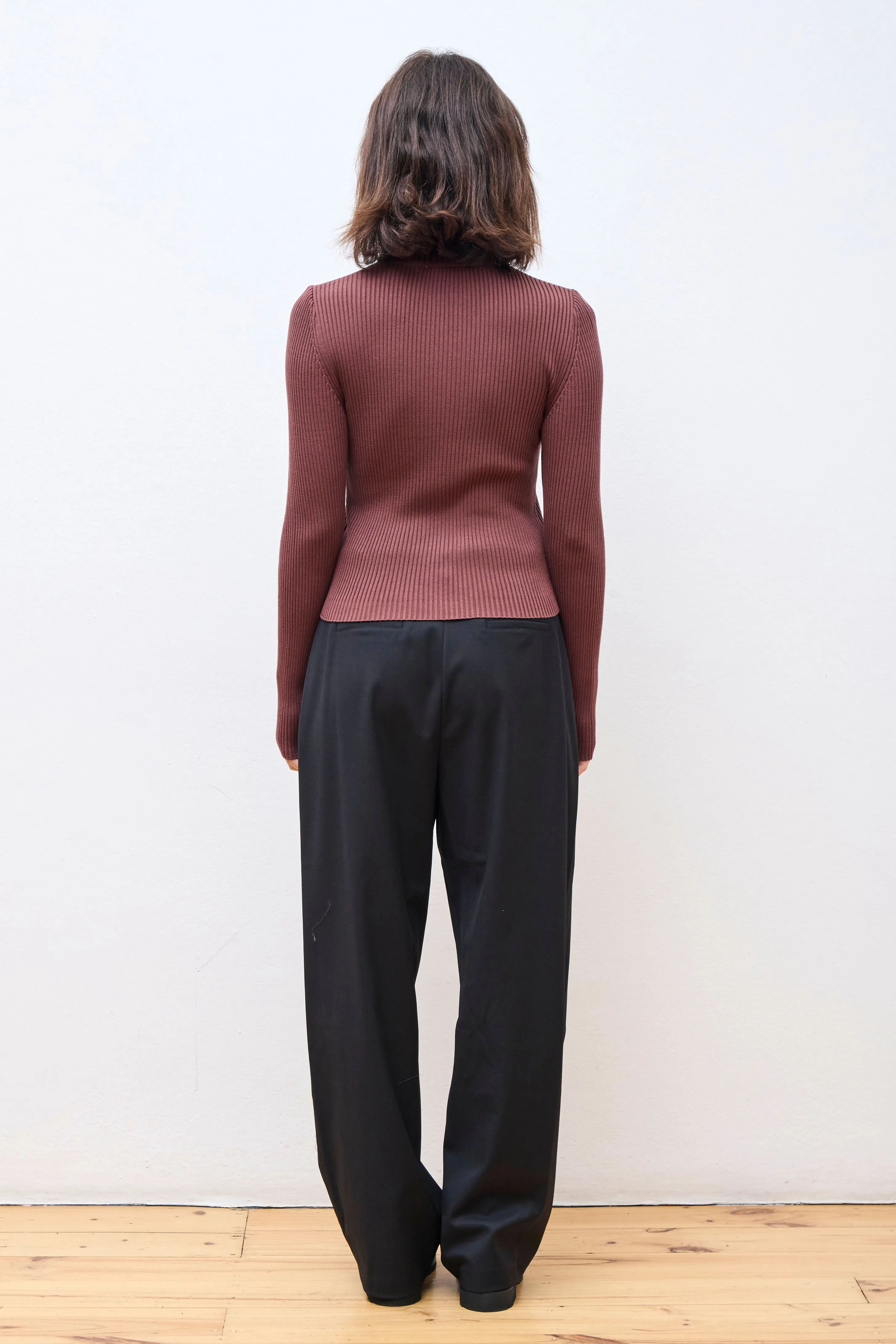 Wide Tuck Pants Black