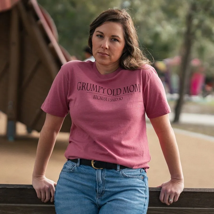 Women's Grumpy Old Mom Boyfriend Fit T-Shirt - Heather Mauve