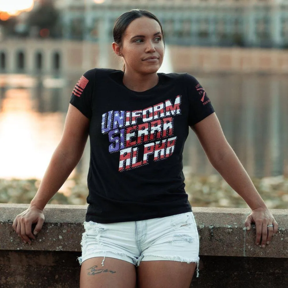 Women's USA Slim Fit T-Shirt - Black