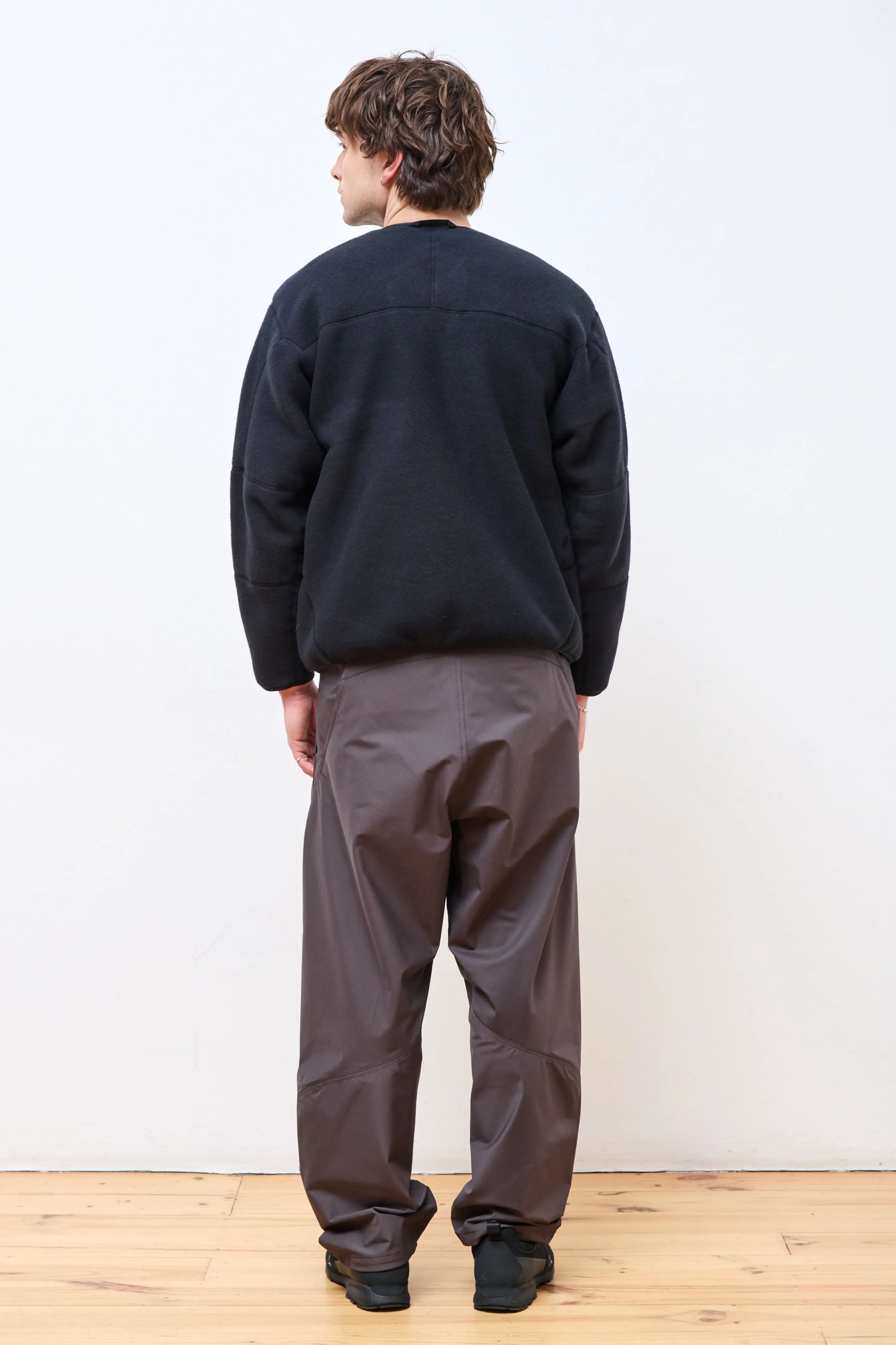 Wool Fleece Cardigan Black