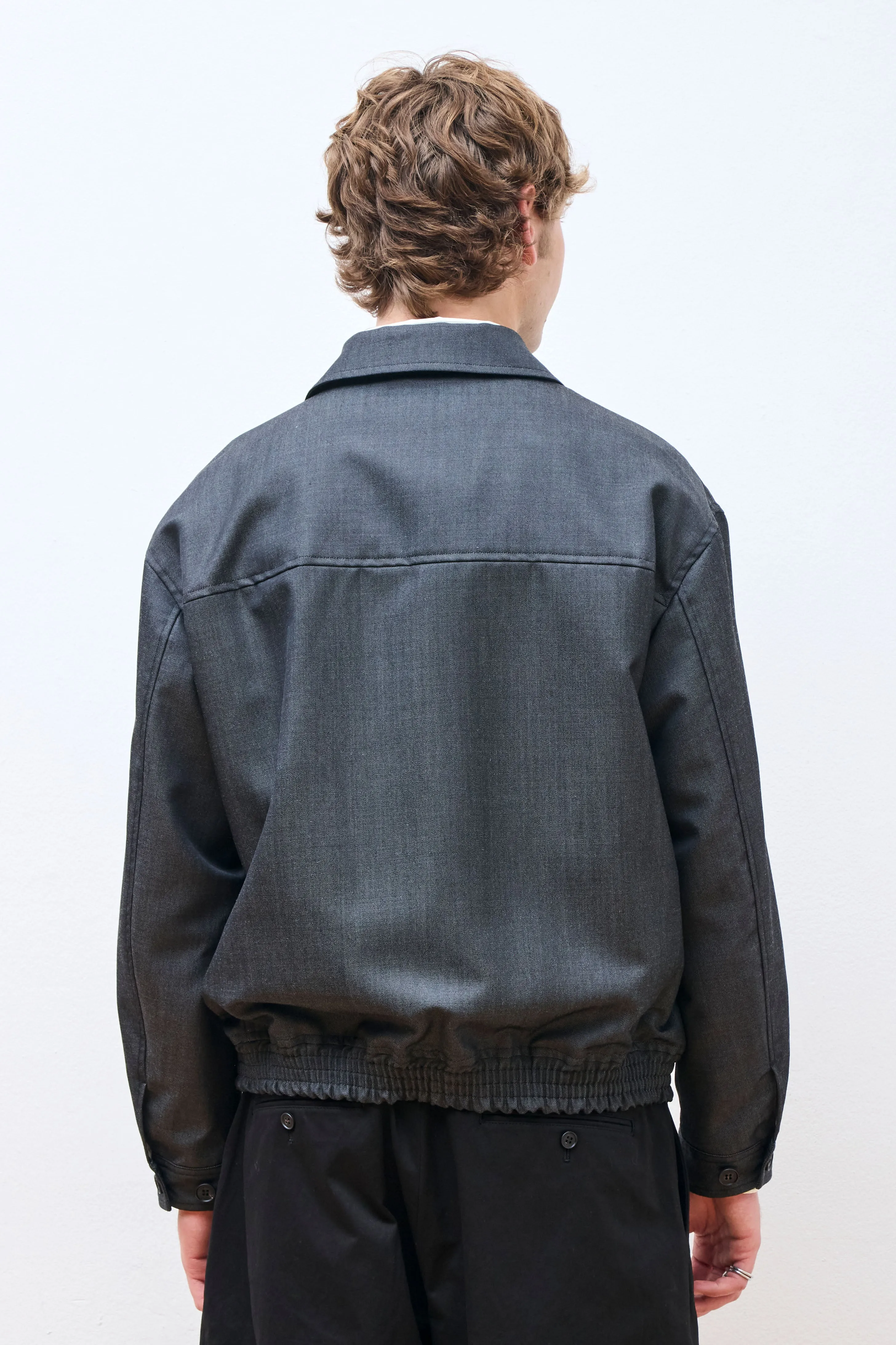 Wool Harrington Jacket Black